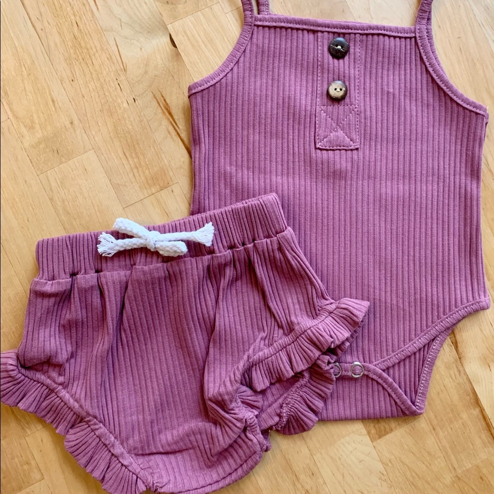 Purple Baby Girl Two Piece Matching Set